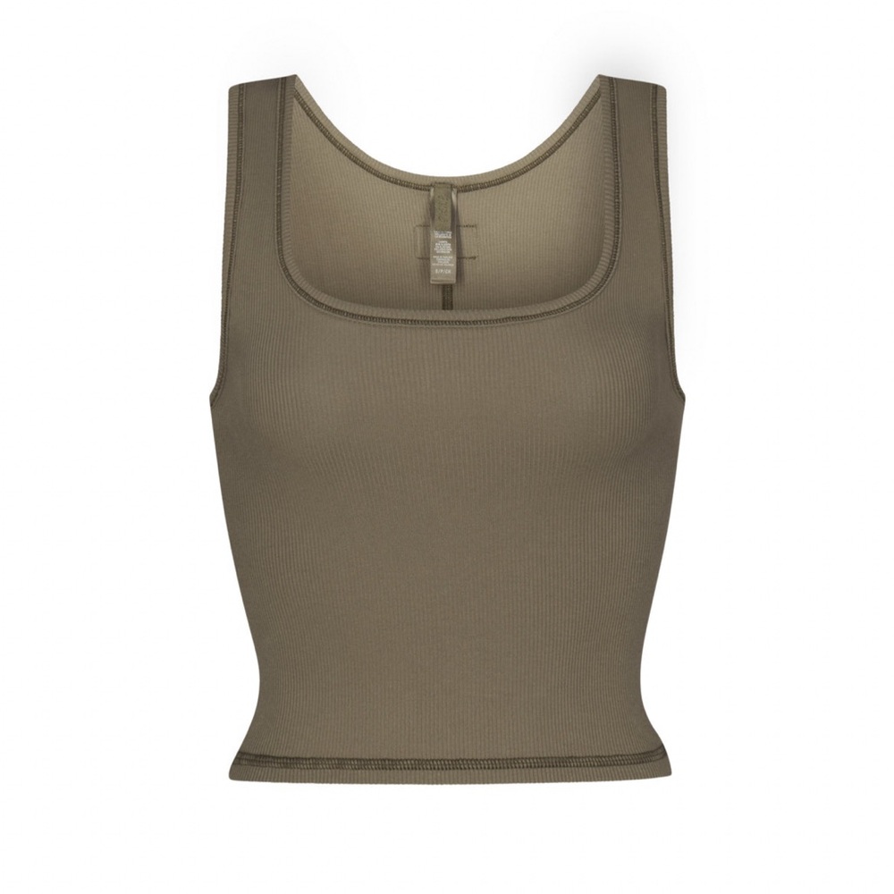 SKIMS Cotton Rib Tank | Army Green 💚 | Size XL | NWT